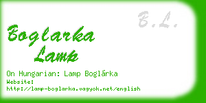 boglarka lamp business card