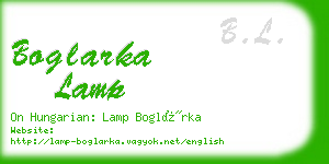 boglarka lamp business card